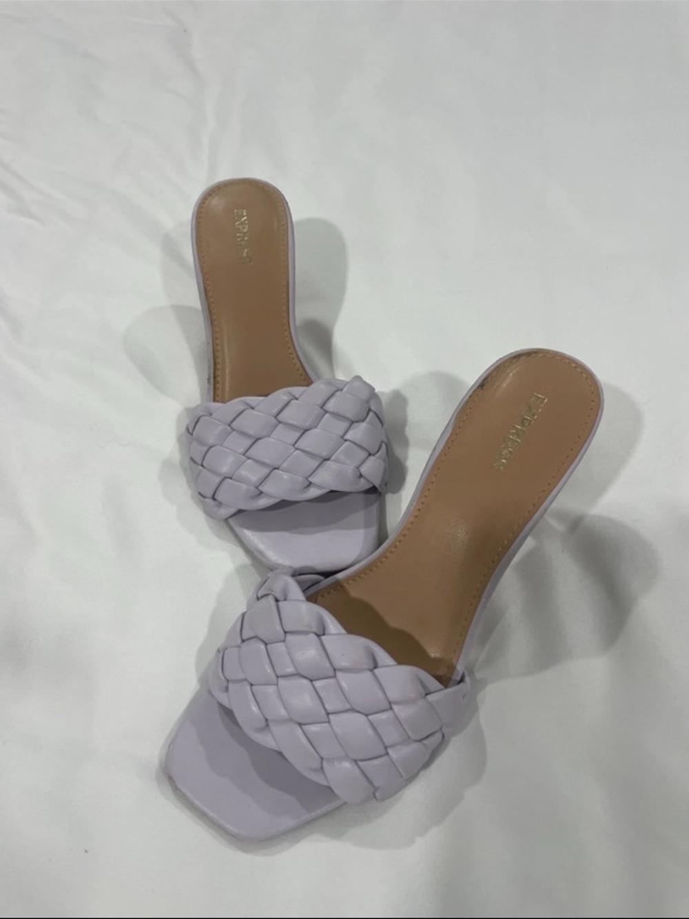 Express Lavender Braided Slide Sandals